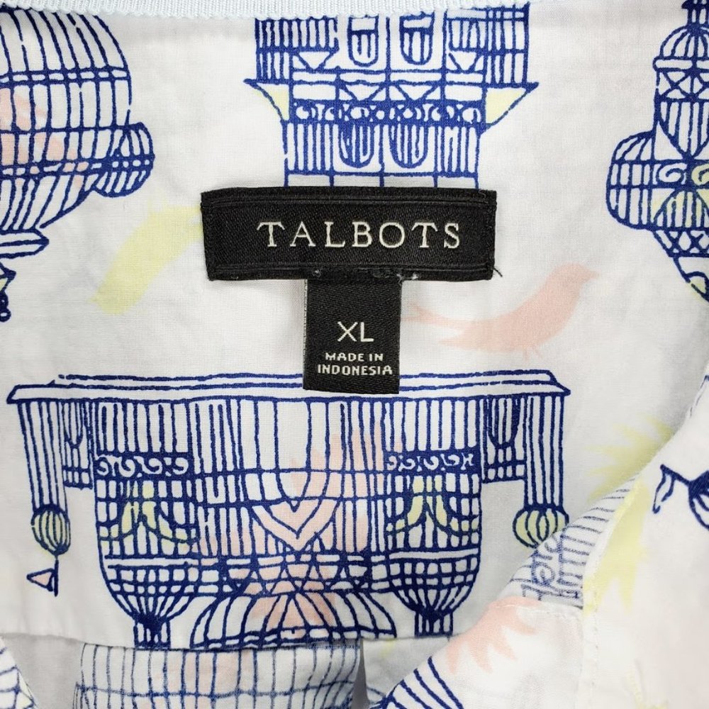 Talbots Birdcage Print Blouse XL - Picture 2 of 4